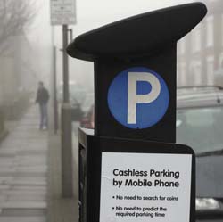 Cashless pay by phone parking